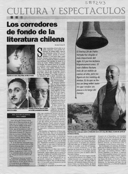 Los corredores de fondo de la literatura chilena  [artículo] Andrés Gómez B.