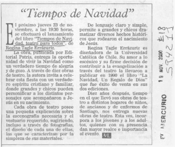 "Tiempos de Navidad"  [artículo]