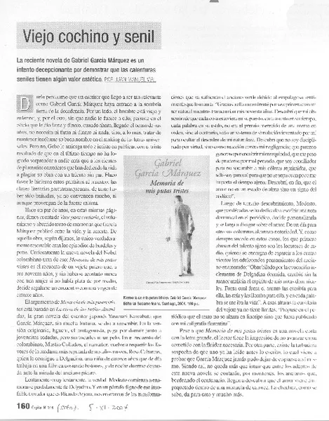 Viejo cochino y senil  [artículo] Juan Manuel Vial