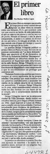 El primer libro  [artículo] Marino Muñoz Lagos
