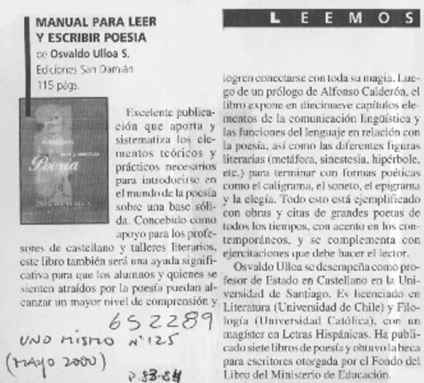 Manual para leer y escribir poesía  [artículo]