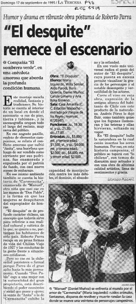 "El desquite" remece el escenario  [artículo] Leopoldo Pulgar I.