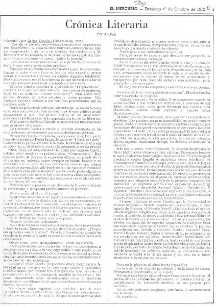 Crónica literaria  [artículo] Alone.