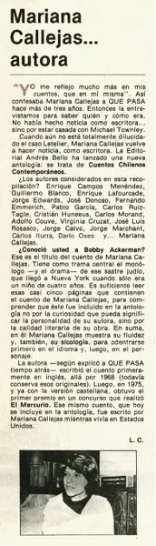 Mariana Callejas... autora  [artículo] L.C.