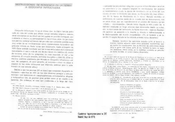 Destrucciones: de Residencia en la tierra a Geografía infructuosa  [artículo] Luis González-Cruz.