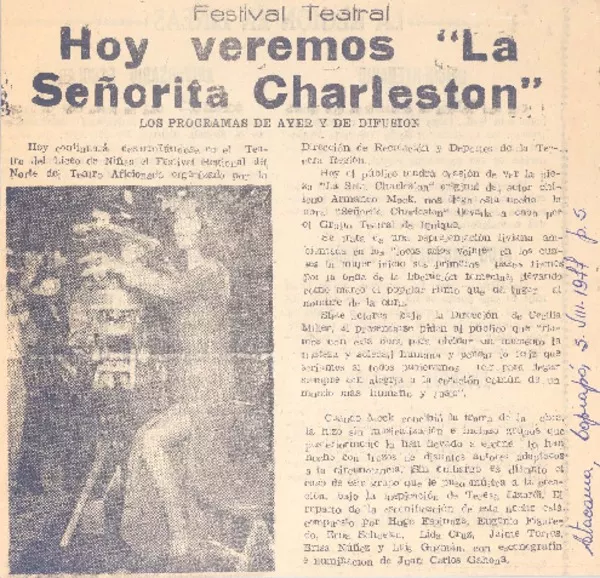 Hoy veremos "La Señorita Charleston".  [artículo]