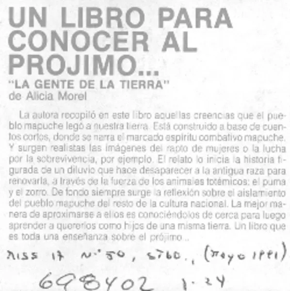 Gente de la tierra".  [artículo]
