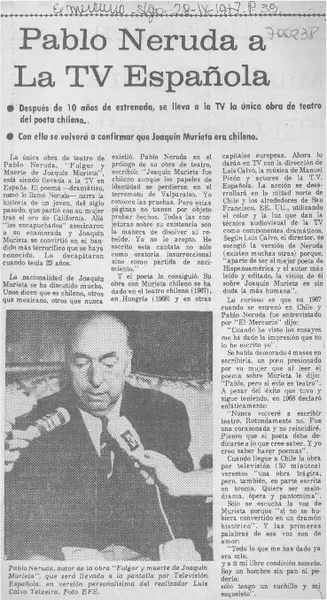 Pablo Neruda a la TV española.  [artículo]