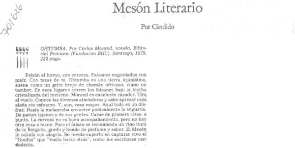 Ohtumba  [artículo] Cándido.
