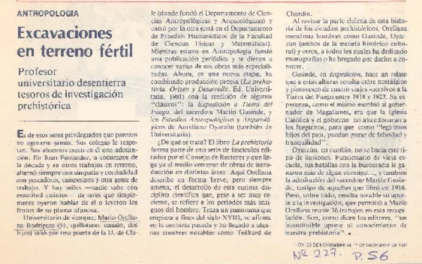 Excavaciones en terreno fértil.  [artículo]