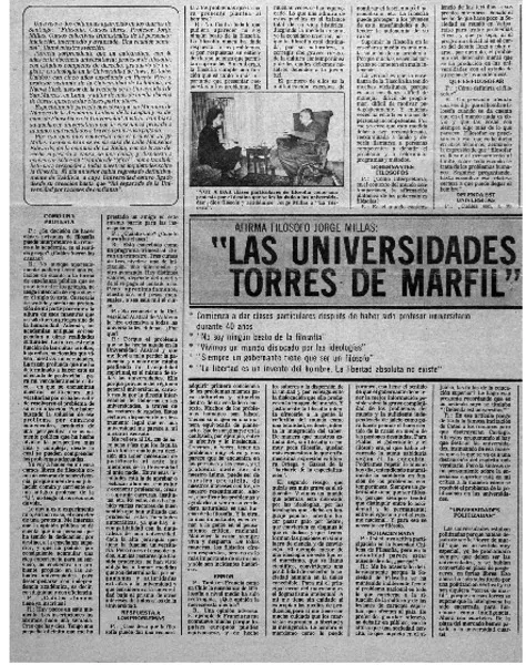 Las universidades deben ser torres de marfil": [entrevista] [artículo] María Eugenia Oyarzún.