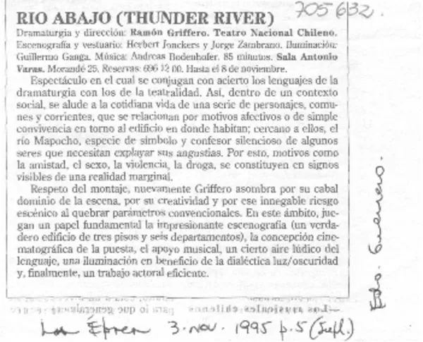Río abajo.  [artículo]