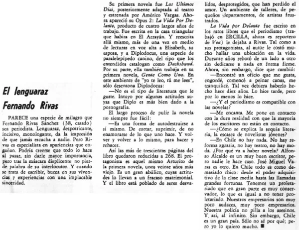 El lenguaraz Fernando Rivas  [artículo].