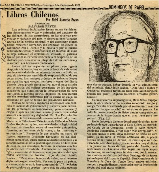 Crónicas, Salvador Reyes  [artículo] Fidel Araneda Bravo.