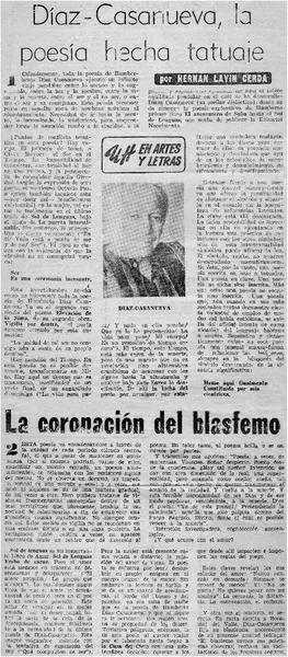 Díaz-Casanueva, la poesía hecha tatuaje  [artículo] Hernán Lavín Cerda.
