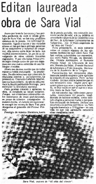"Siempre la bondad nunca la inteligencia".  [artículo] Alicia Enríquez.