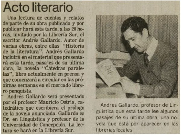 Acto literario.  [artículo]