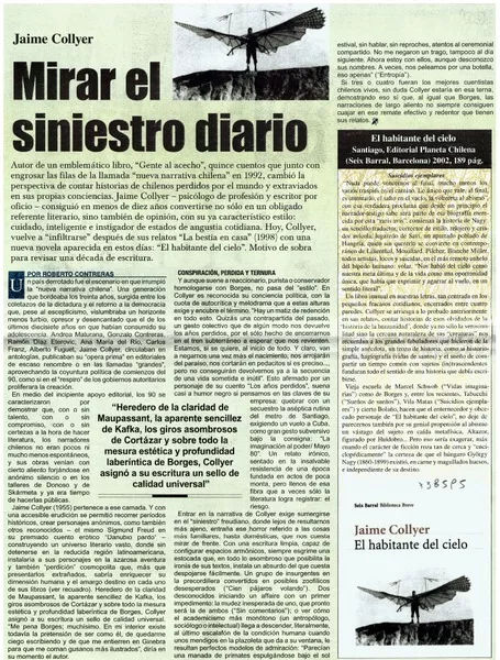 Mirar el siniestro diario  [artículo] Roberto Contreras.