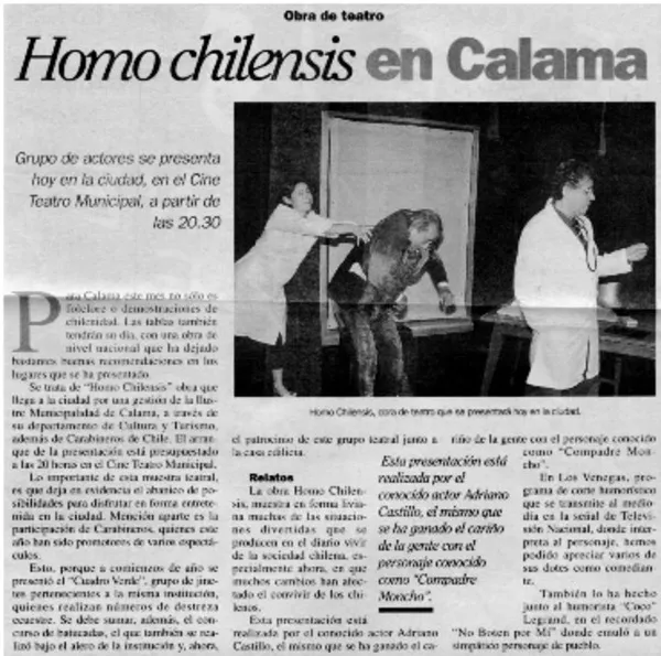 Homo chilensis en Calama  [artículo]