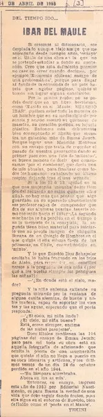 Ibar del Maule  [artículo] Yekini.