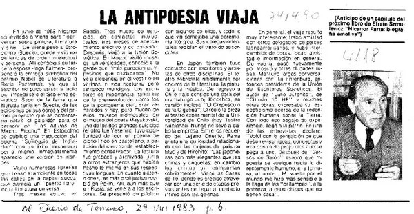 La Antipoesía viaja  [artículo]