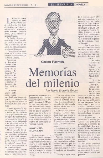 Memorias del milenio  [artículo] María Eugenia Vargas.