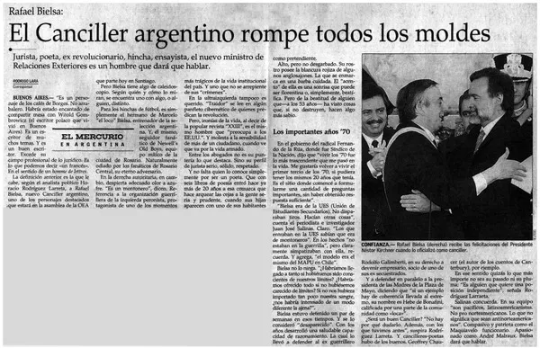 El canciller argentino rompe todos los moldes  [artículo] Rodrigo Lara.