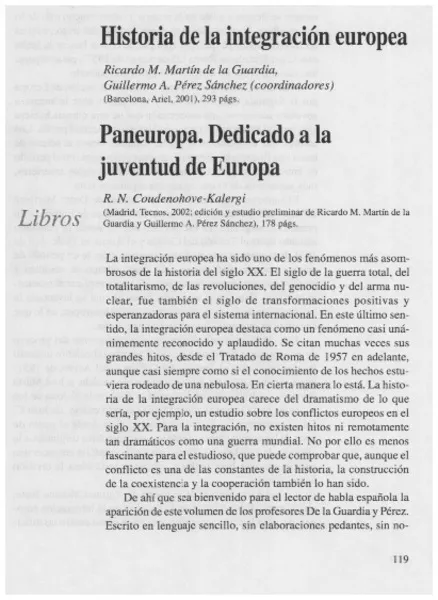 Historia de la integración europea  [artículo] Joaquín Fermandois.