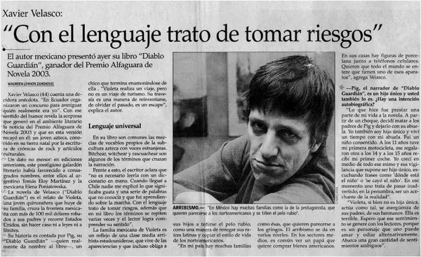 "Con el lenguaje trato de tomar riesgos"  [artículo] Maureen Lennon Zaninovic.