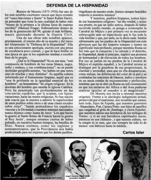 Defensa de la hispanidad  [artículo] Carlos Isler.