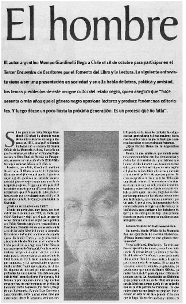 El hombre del suspenso  [artículo] Iván Quezada E.