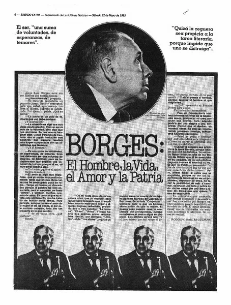 Borges: el hombre, la vida, el amor y la patria  [artículo] Rodolfo Garces Guzman.