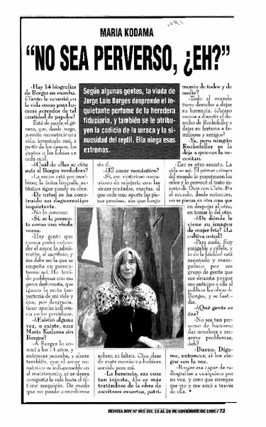 "No sea perverso, ¿eh?".  [artículo]