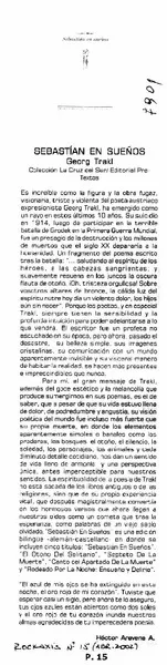 Sebastián en sueños  [artículo] Héctor Aravena A.