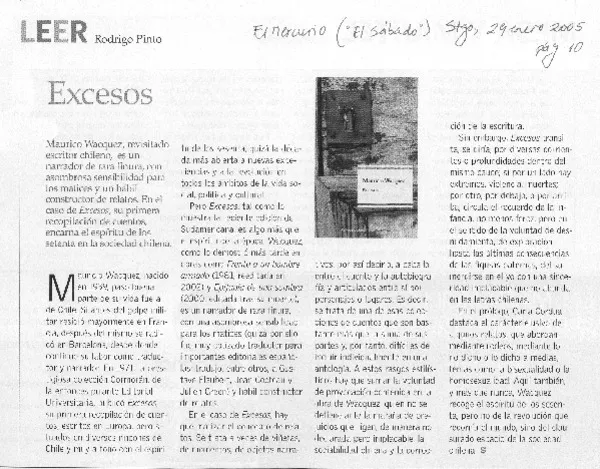 Excesos  [artículo] Rodrigo Pinto
