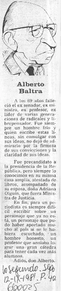 Alberto Baltra.  [artículo]