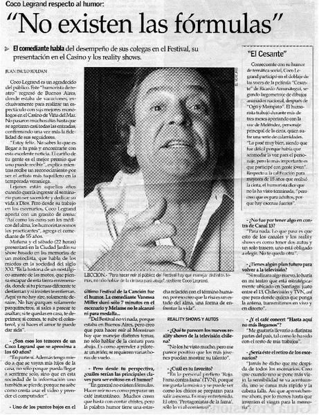 No existen las fómulas" : [entrevistas] [artículo] Juan Paulo Roldan.