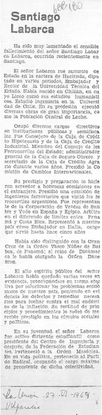 Santiago Labarca.  [artículo]