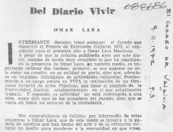 Del diario vivir.  [artículo]