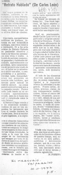 Retrato hablado"  [artículo] Modesto Parera.