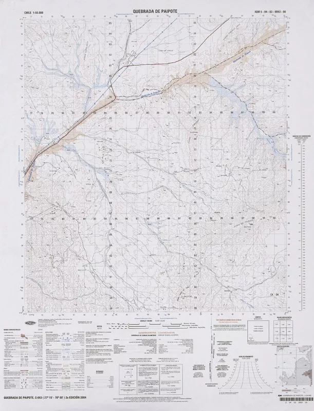 Quebrada de Paipote  [material cartográfico] Instituto Geográfico Militar de Chile.