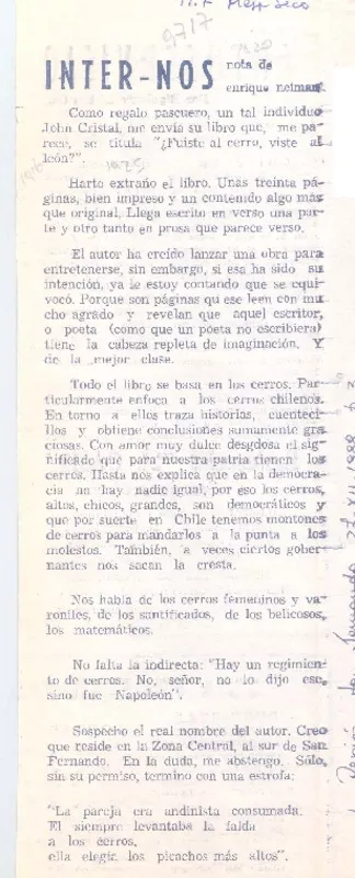 Inter-Nos  [artículo] Enrique Neiman.