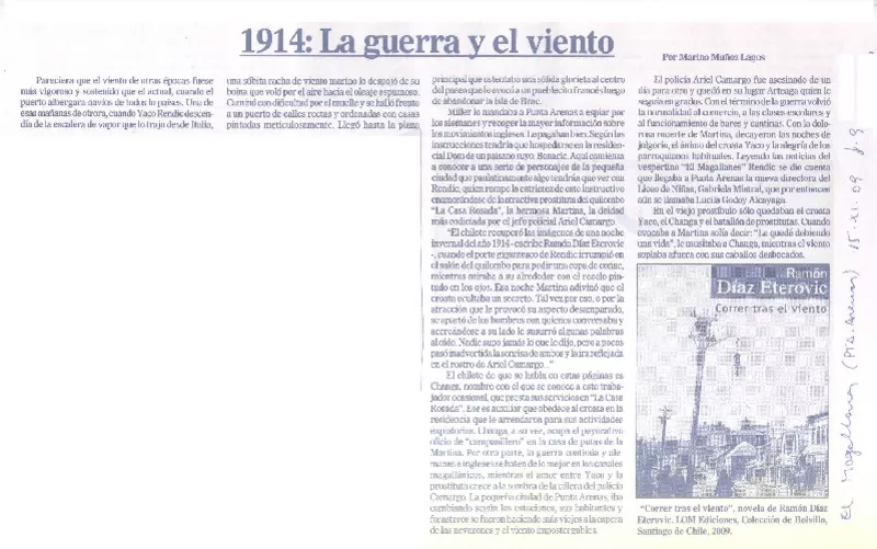 1914: La guerra y el viento  [artículo] Marino Muñoz Lagos.