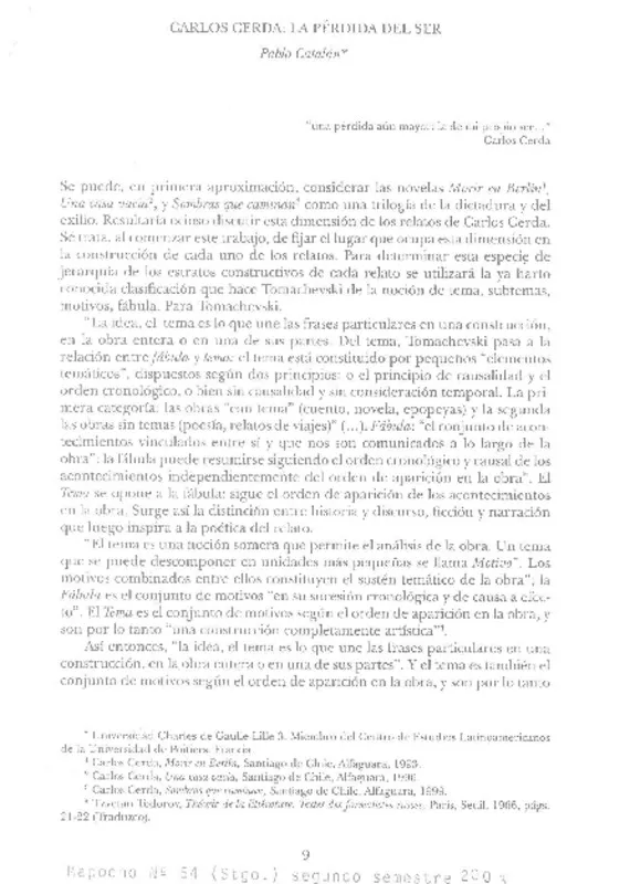 Carlos Cerda: la pérdida del ser  [artículo] Pablo Catalán.