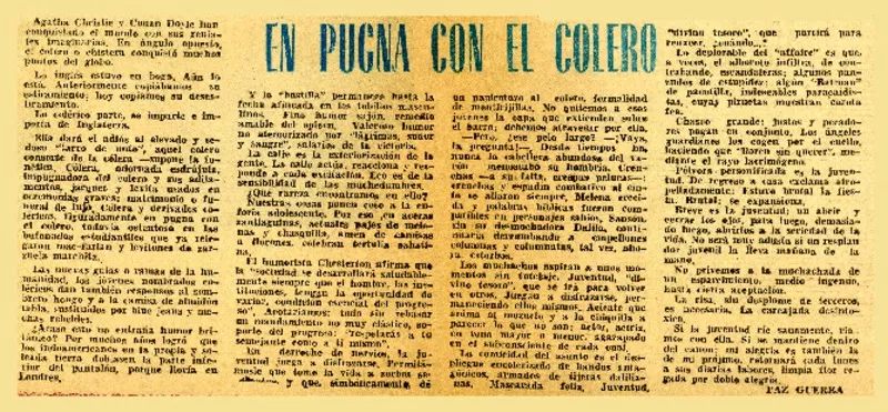 El Pugna con el colero  [artículo] Paz Guerra.