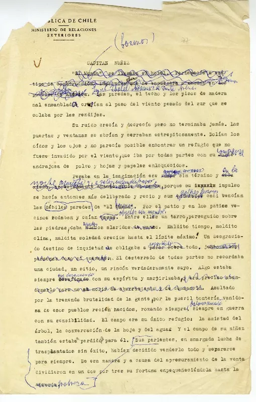 Capitán Núñez  [manuscrito] Juan Guzmán Cruchaga.