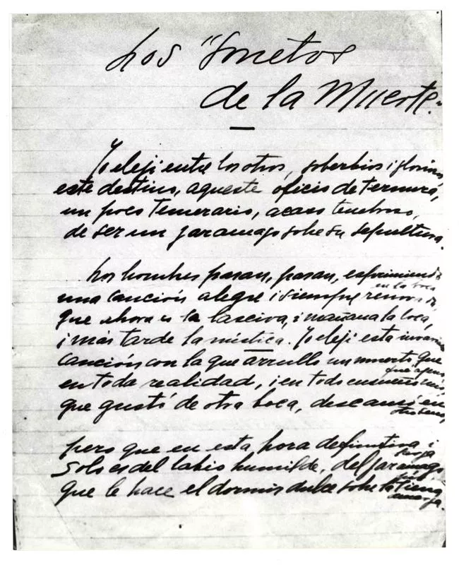 [Fragmento de "Los Sonetos de la Muerte"]  [fotografía].