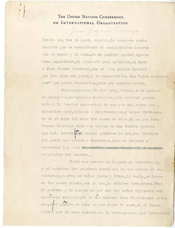 [Cuando uno lee a un poeta...]  [manuscrito] Eduardo Dieste.