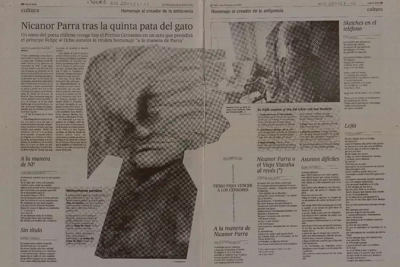 Nicanor Parra tras la quinta pata del gato  [artículo] Winston Manrique Sabogal.