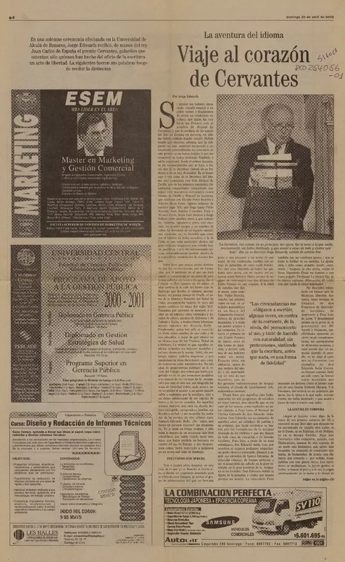 Viaje al corazón de Cervantes  [artículo] Jorge Edwards